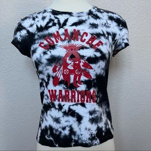 VTG Embellished Black Tie-Dye Indian Chief Top